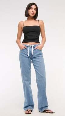 Abercrombie & Fitch The Baggy Low Rise Drawstring Jeans size 31
